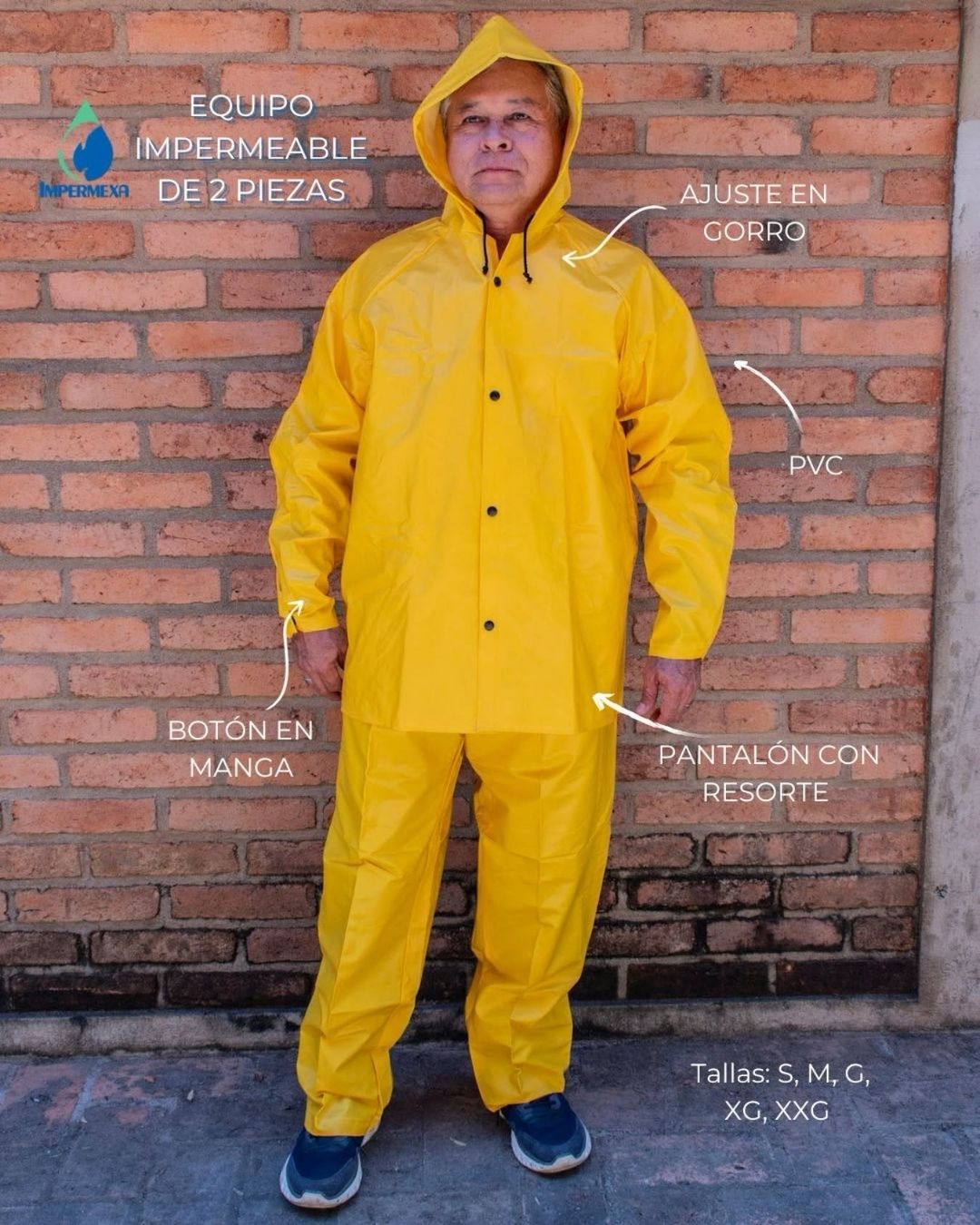 Equipo de dos piezas: saco y pantalón impermeable